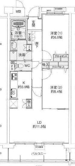 甲子園三番町ハイツ 間取り図画像