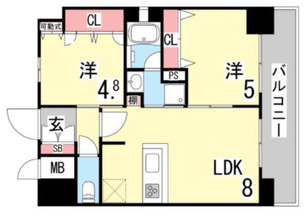 エステムコート神戸ハーバーランド前Vアクア 間取り図画像