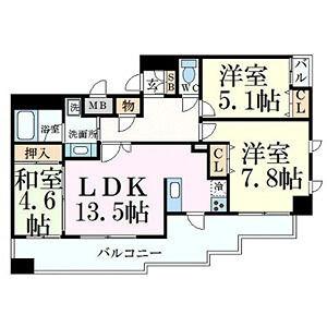 プレジール三ノ宮 間取り図画像