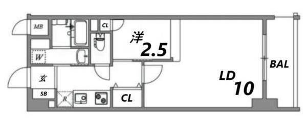 レジディア神戸三宮プレイス 間取り図画像