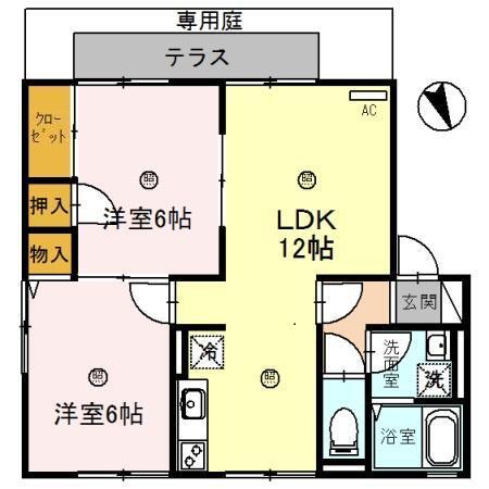 サニーハイツ田寺A棟 間取り図画像