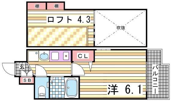 エステムコート三宮EASTポルトマーレ 間取り図画像