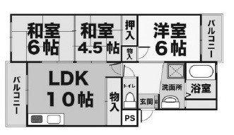 リバーサイド春日手 間取り図画像