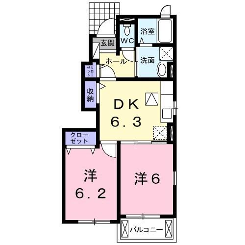 コスモグレイスＢ 間取り図画像