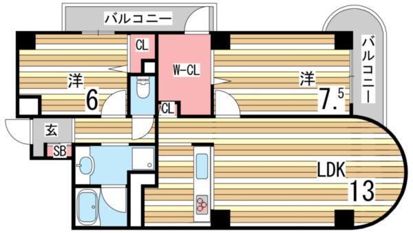 エルム御影 間取り図画像