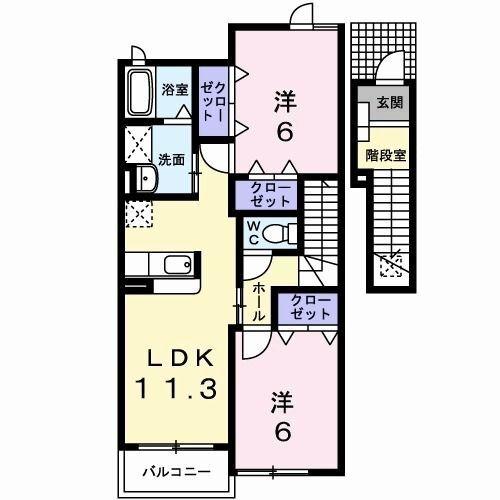ルナ　パレス　Ｂ 間取り図画像