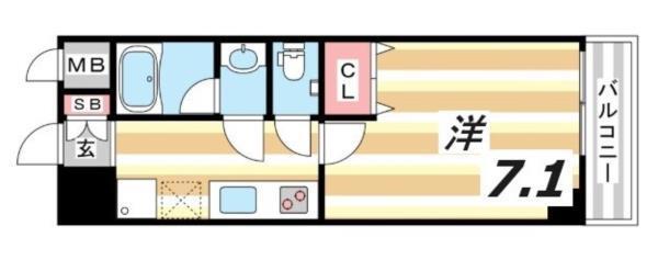 アドバンス三宮VIクレスト 間取り図画像