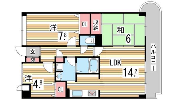 シャムロックコート西岡本 間取り図画像