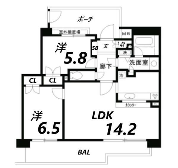 パーク・ハイム神戸熊内町 間取り図画像