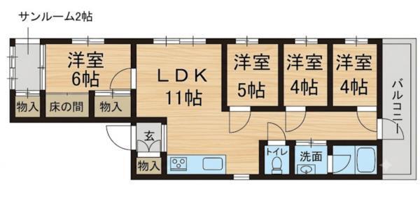 ナンブマンション 間取り図画像