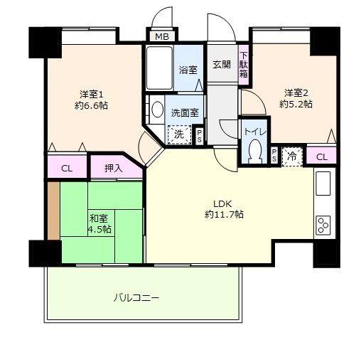 グランパレ北野ハンター坂 間取り図画像