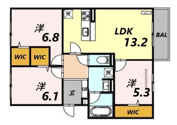 エレナ本山 間取り図画像