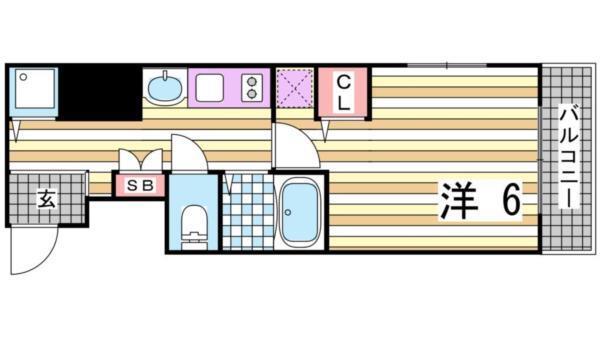 プレサンス三宮東アルバーナ 間取り図画像