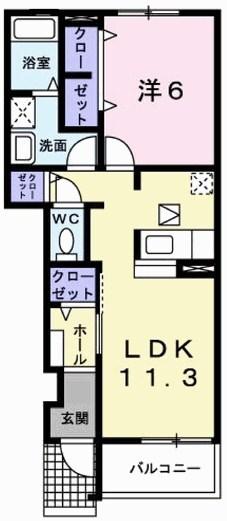 アヴェニューH・F　A 間取り図画像