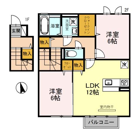 明石市大久保町松陰アパート 間取り図画像