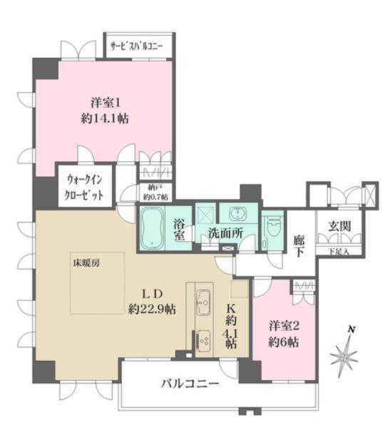 シエリア神戸北野坂 間取り図画像