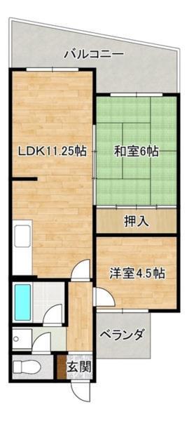 ワコーハイツ西神戸 間取り図画像