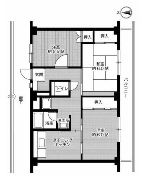ビレッジハウス城東2号棟 間取り図画像