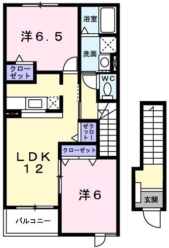 ピスティス トアロン柳ヶ坪A 間取り図画像