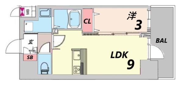 プレサンス神戸水木通ルミエス 間取り図画像