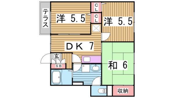 サンフロール神戸北II（201） 間取り図画像