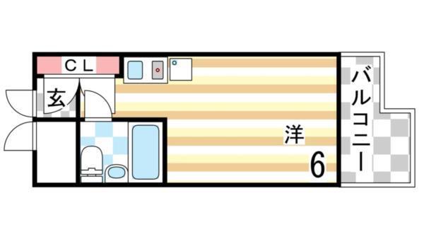 コスモプラザ三宮（525） 間取り図画像