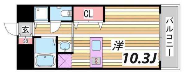 プレサンス三宮花時計前 間取り図画像
