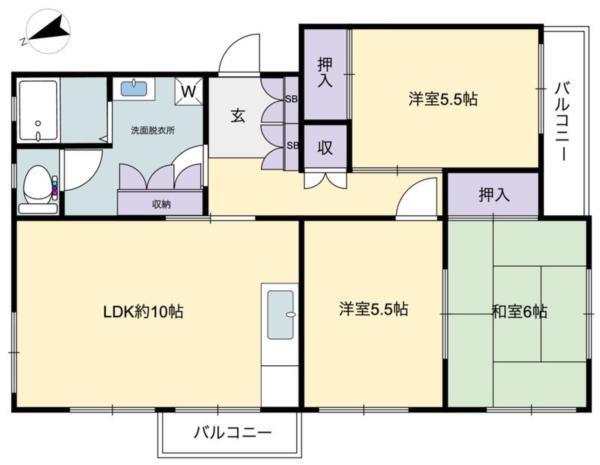 伊川谷住宅2号棟 間取り図画像