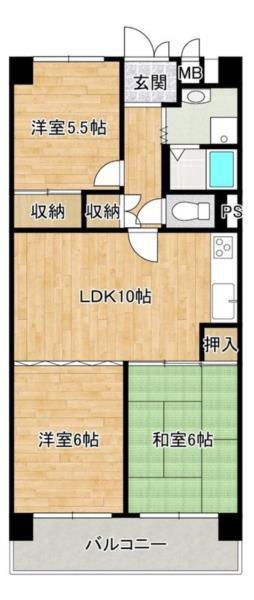 パレス朝霧ヶ丘 間取り図画像