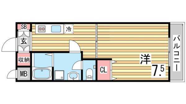 レディースゴールドハイツ 間取り図画像