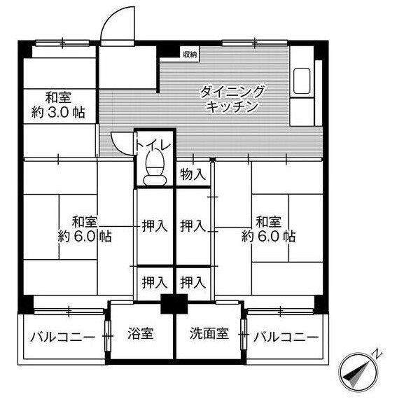 ビレッジハウス書写台1号棟 間取り図画像