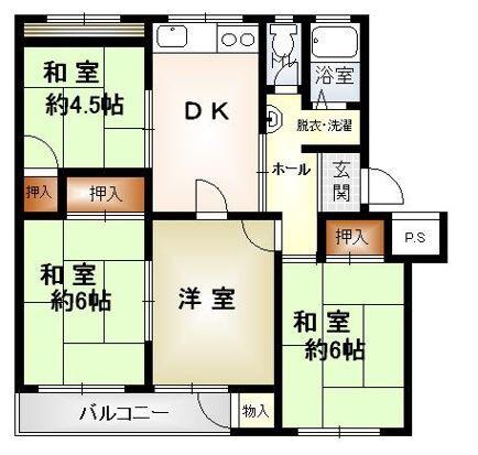渦ケ森コーポ7号館 間取り図画像