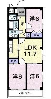 サンスコーレ弐番館 間取り図画像