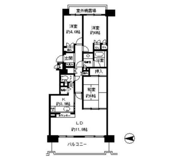 パーク・ハイム神戸熊内町 間取り図画像