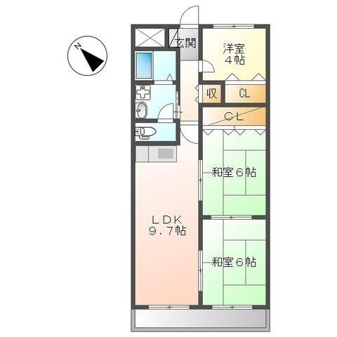 岸田ハイツ 間取り図画像