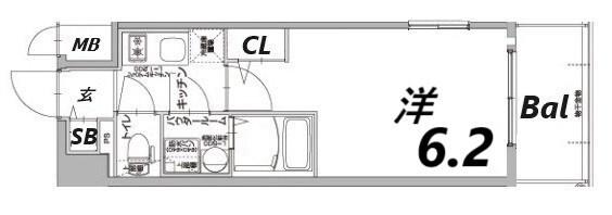 エスリード神戸兵庫駅アクアヴィラ 間取り図画像