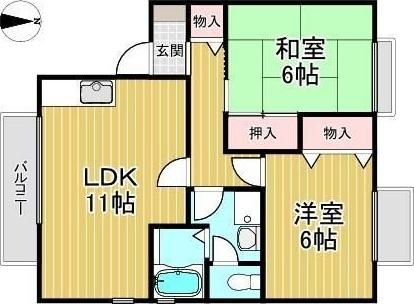 VING TAINE津門II 間取り図画像