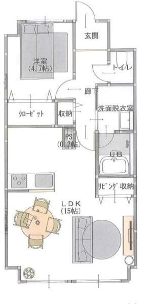 シャトー日東C 間取り図画像