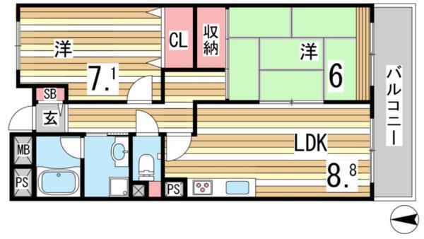 アプリーレ北青木 間取り図画像