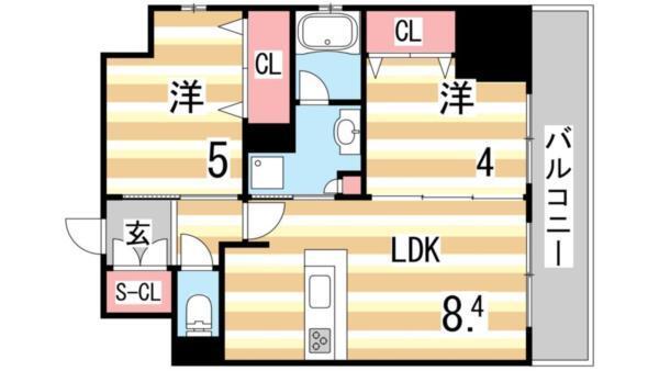 エステムプラザ神戸大開通ルミナス 間取り図画像