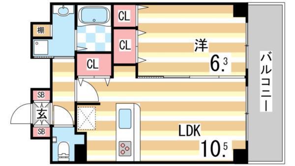 プレサンス三宮エレガンシア 間取り図画像