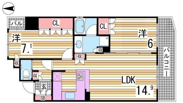 リーガル神戸海岸通り 間取り図画像