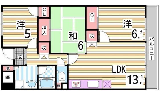 サイコート鈴蘭台 間取り図画像