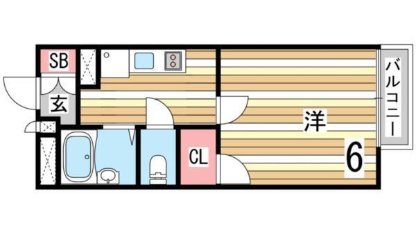 レオパレスルコントワール御影 間取り図画像
