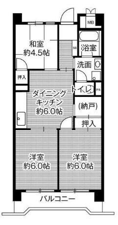 ビレッジハウス港島タワー 間取り図画像