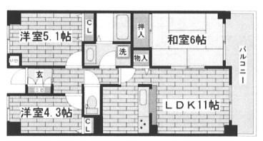板宿パークホームズ 間取り図画像