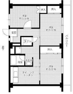 ビレッジハウス奥北野2号棟 間取り図画像
