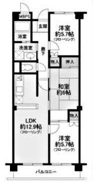 西宮エバーグリーン 間取り図画像