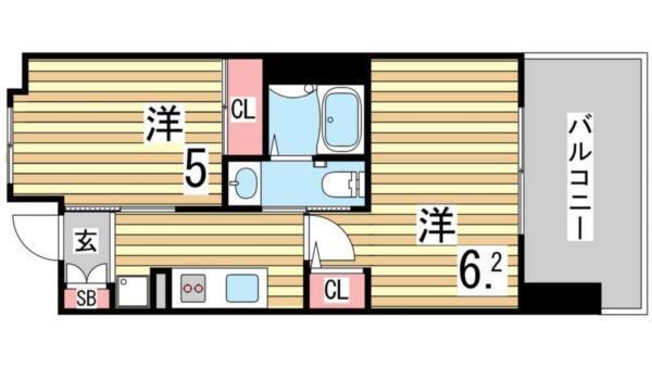 エステムプラザ神戸西Vミラージュ 間取り図画像