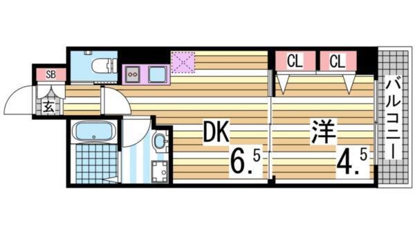 エステムコート三宮駅前IIアデシオン 間取り図画像